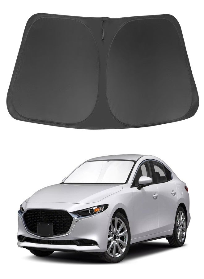 LHFLIVE Windshield Sun Shade Fit for 2019-2024 2025 2026 Mazda 3 Accessories Mazda3 Hatchback/Sedan Window Shade Cover Foldable Sunshade Shield Blocker Keeps Cool - Image 1